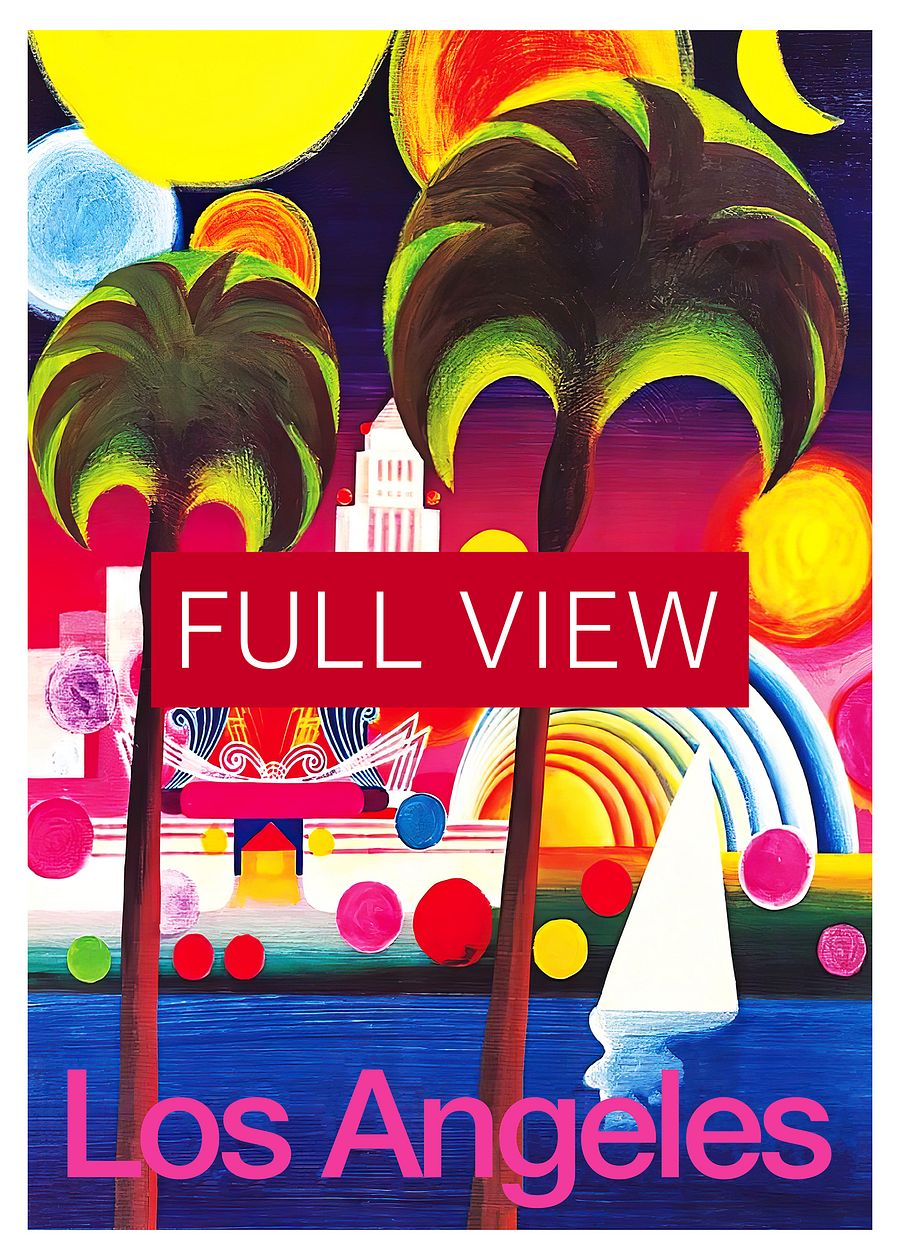 Los Angeles, USA, 1960s — retro vintage travel poster, retro travel art, retro travel wall art, LGBT art poster product image (3)