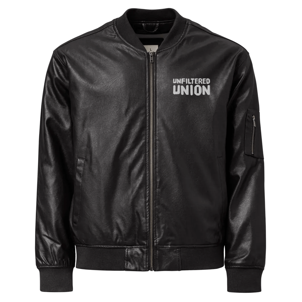 Unfiltered Union Classic Faux Leather Bomber Jacket product image (1)