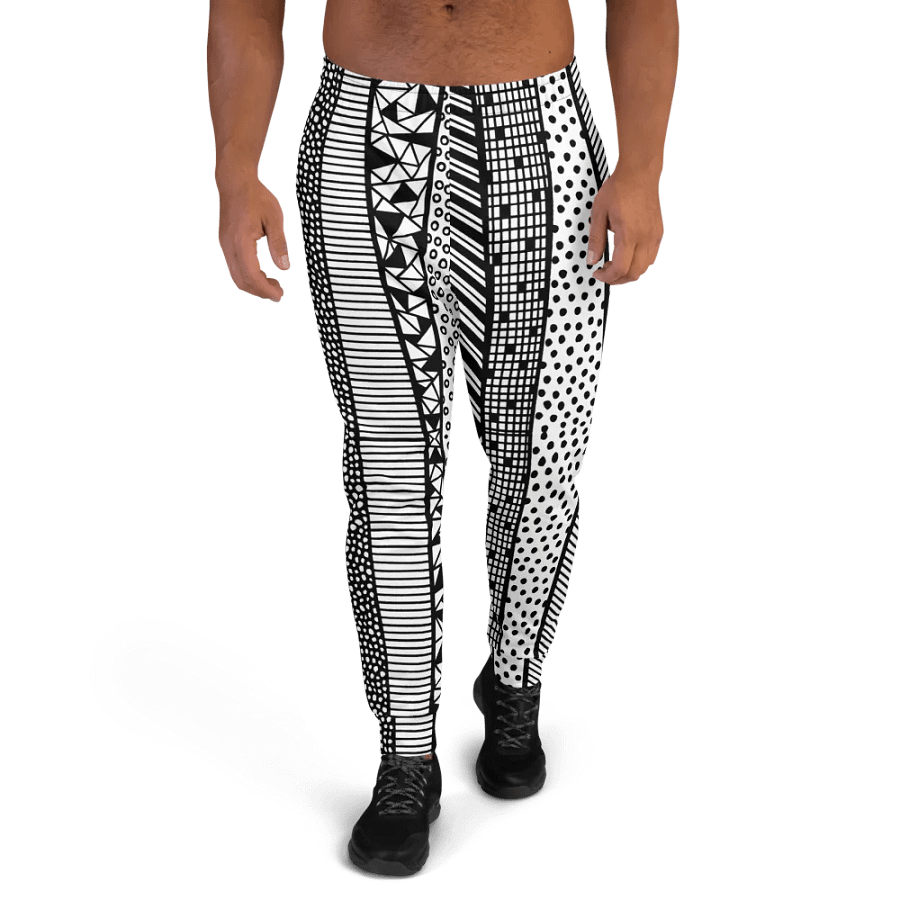 Modern pattern in black and white Men's Joggers product image (3)