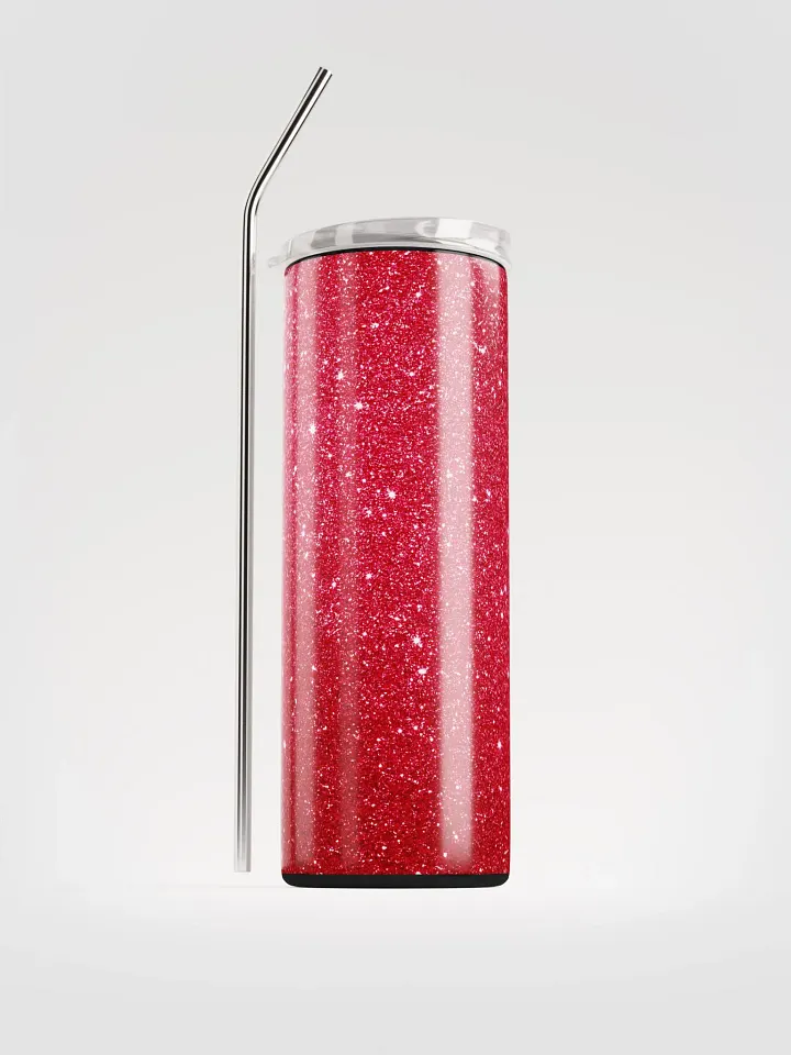 Radiant Red Glitter Stainless Steel Tumbler | Eco-Friendly 20oz with Reusable Straw product image (1)