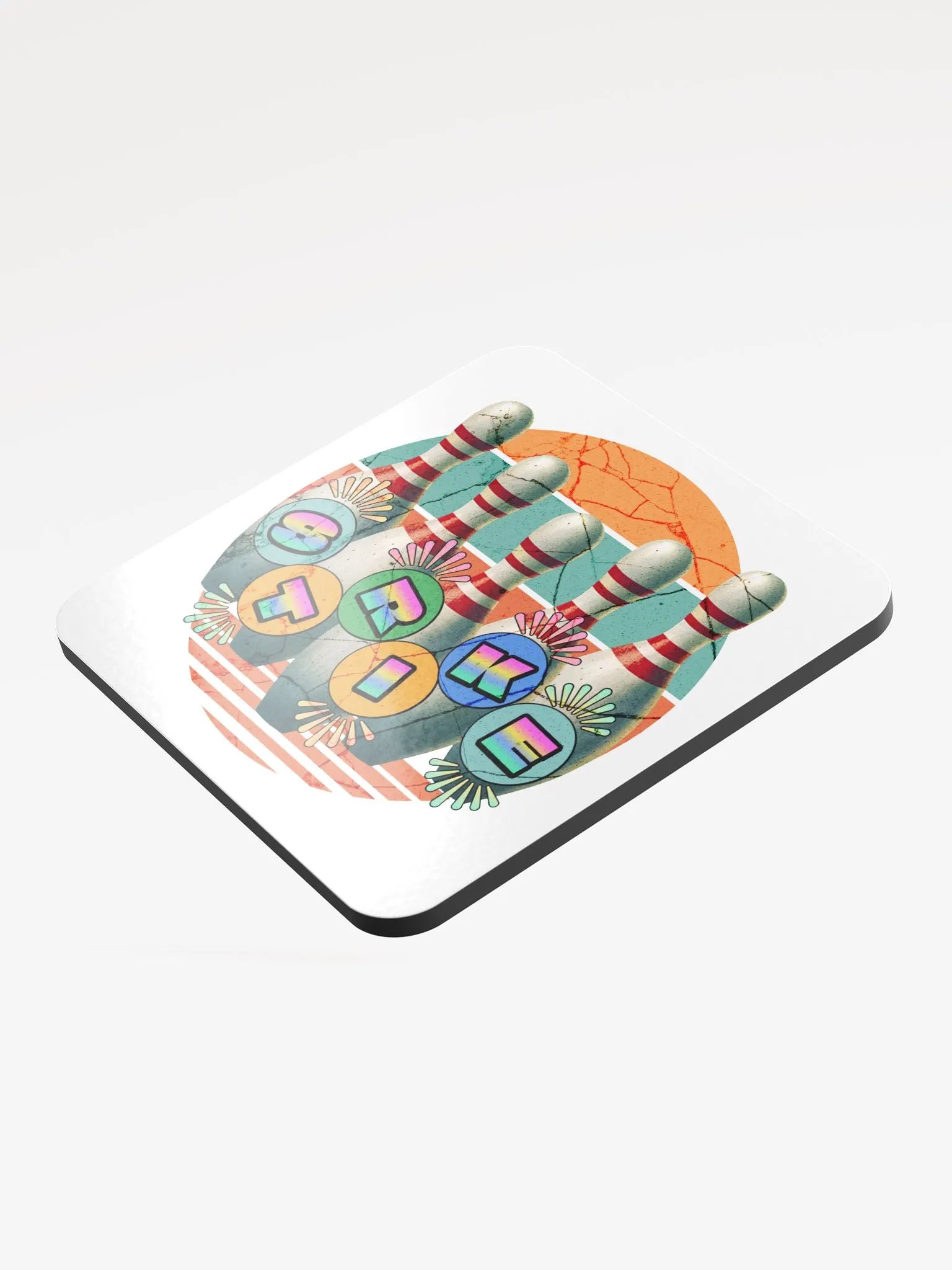 Bowling Pins Strike Retro Coaster Set product image (4)
