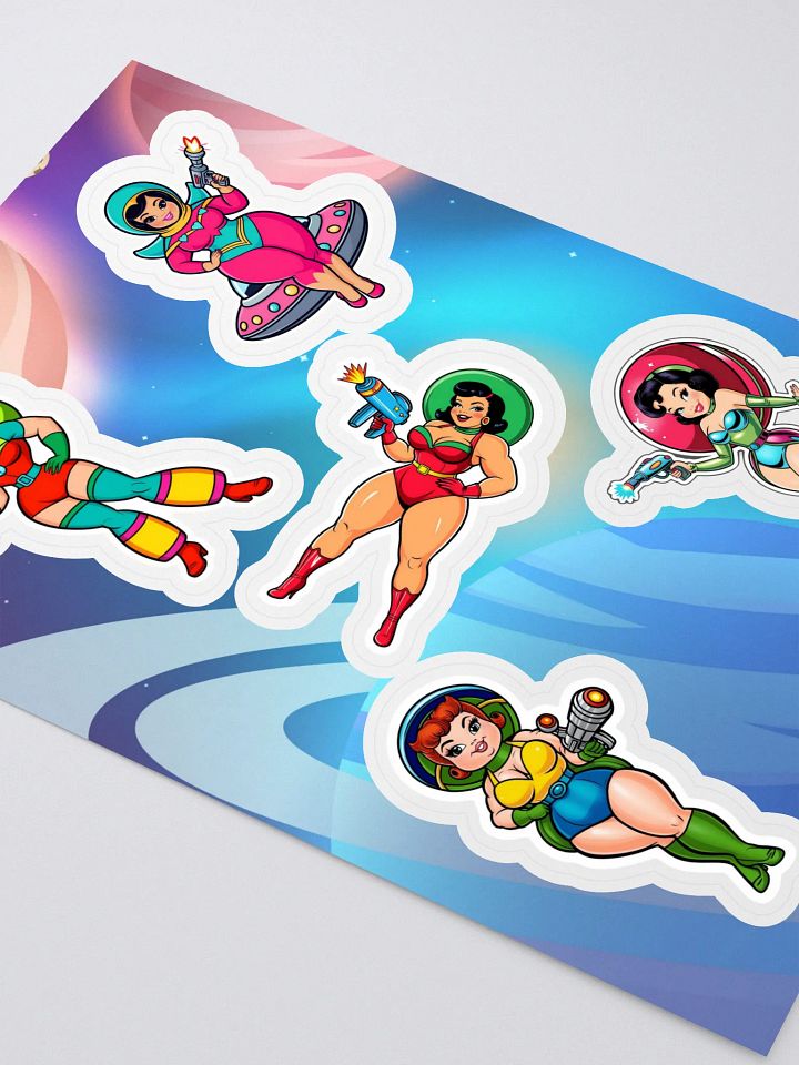 Retro-Futuristic Space Babes Sticker Sheet product image (2)