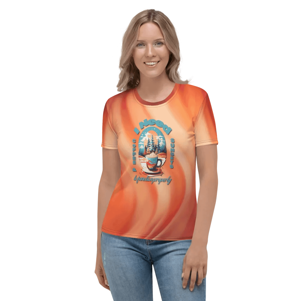 I Need Coffee and Sunsets to Function All Over Print T-shirt product image (2)