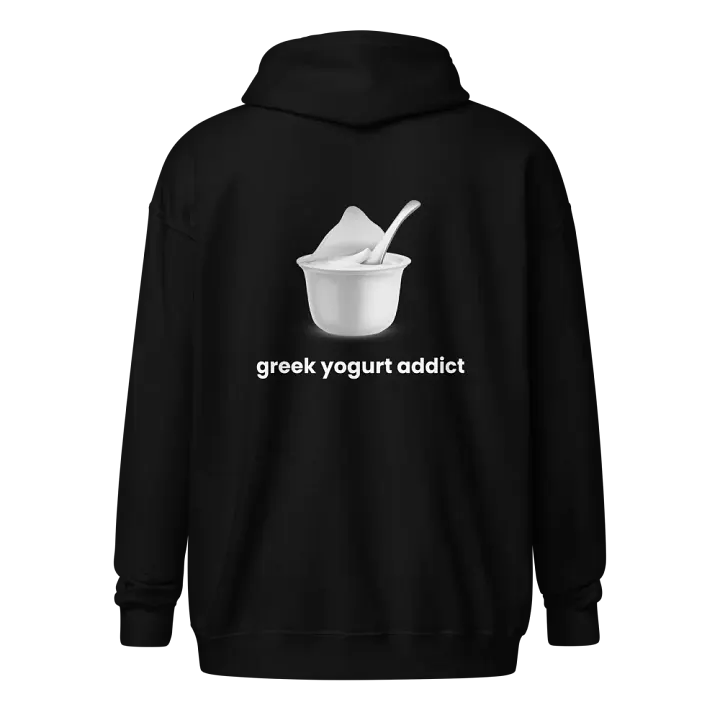 unisex "greek yogurt addict" zip-up hoodie product image (1)