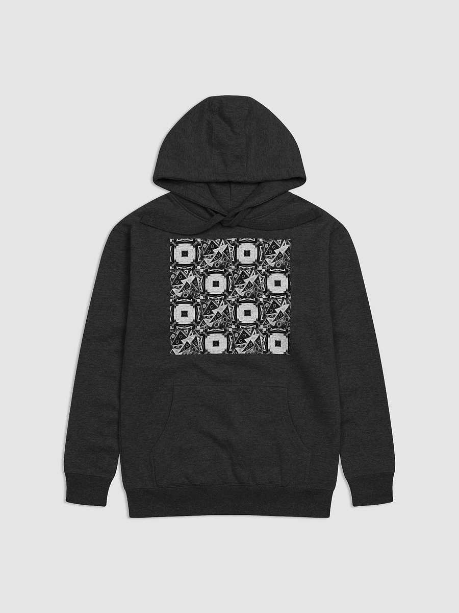Abstract Monochrome Pattern Shapes and Squares Unisex Pull Over Hoodie product image (1)