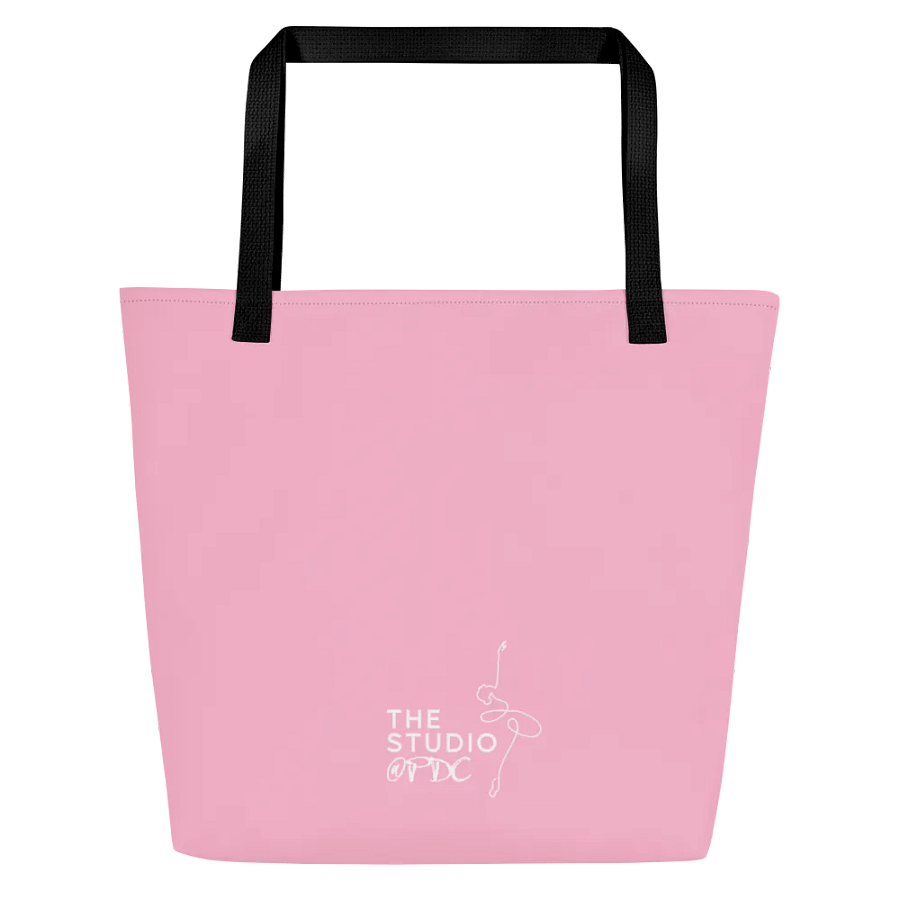 Shoe Bag Tote | Light Pink with White Logo and Quote product image (2)