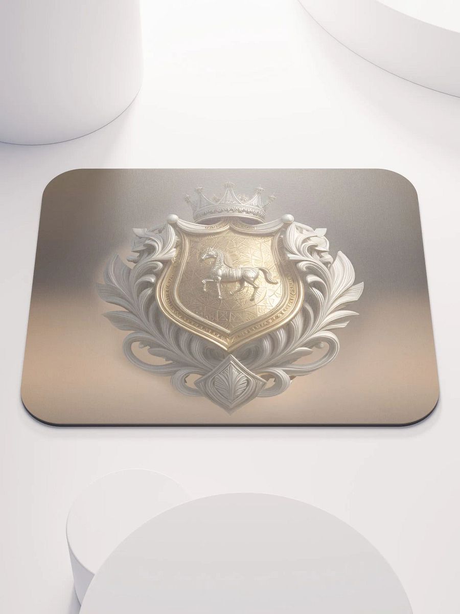 White & Gold Horse Classic Mouse Pad product image (1)