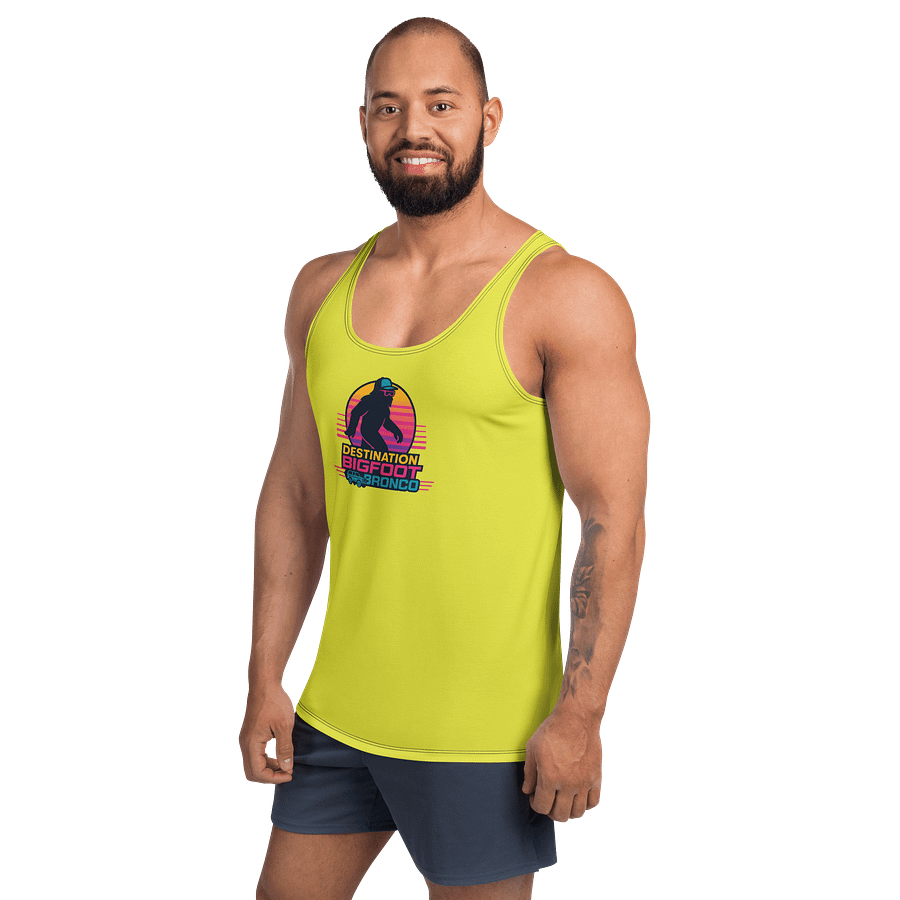 Synthsquatch Fitness Tank Top (Neon Yellow) product image (2)