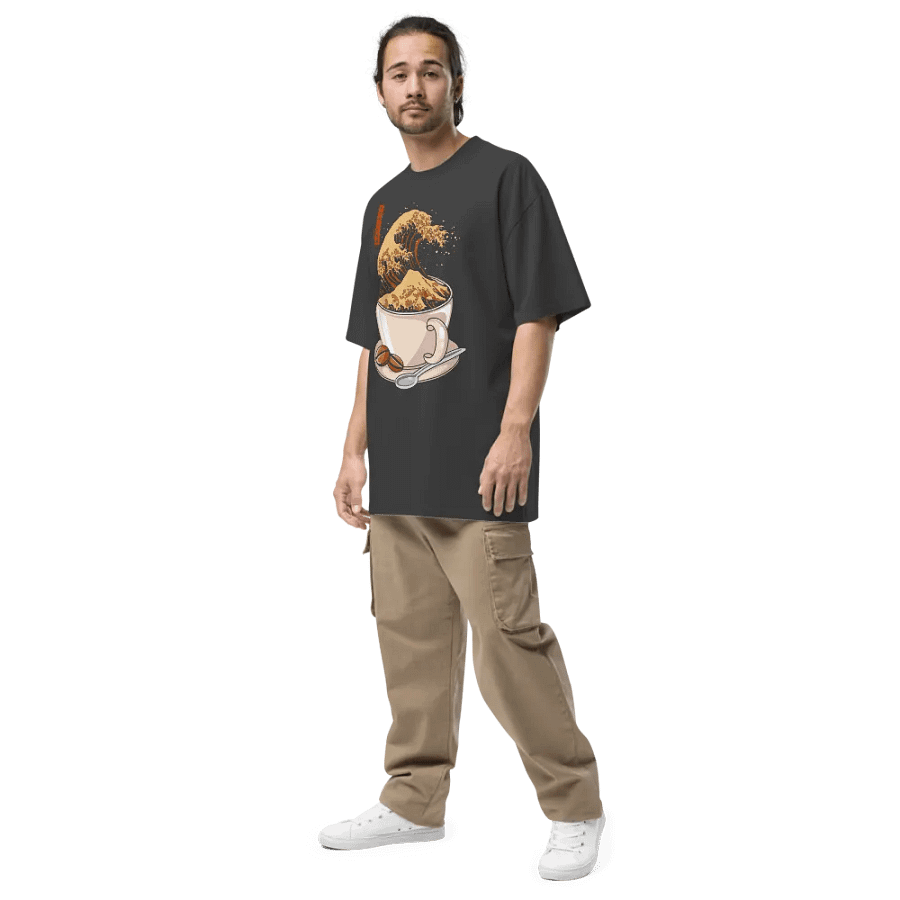The Great Wave of Cappuccino - Oversized Tee 100% coton product image (3)