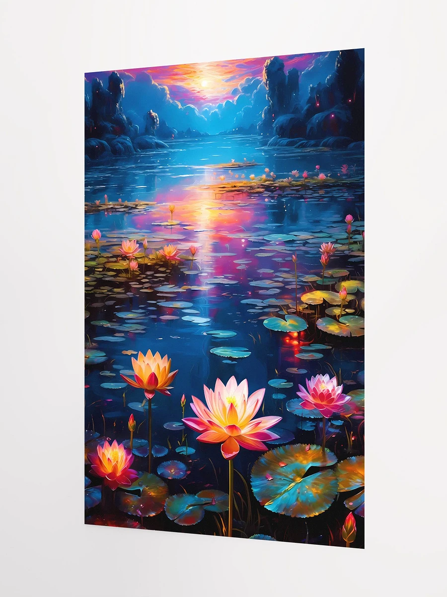 Twilight Serenity: Sunset Water Lilies Artwork Matte Poster product image (5)