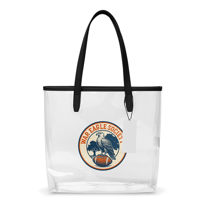 Clear Stadium Approved Tote Bag for Auburn Fans | "War Eagle Society" Transparent Shoulder Bag | Game Day Essential product image (1)