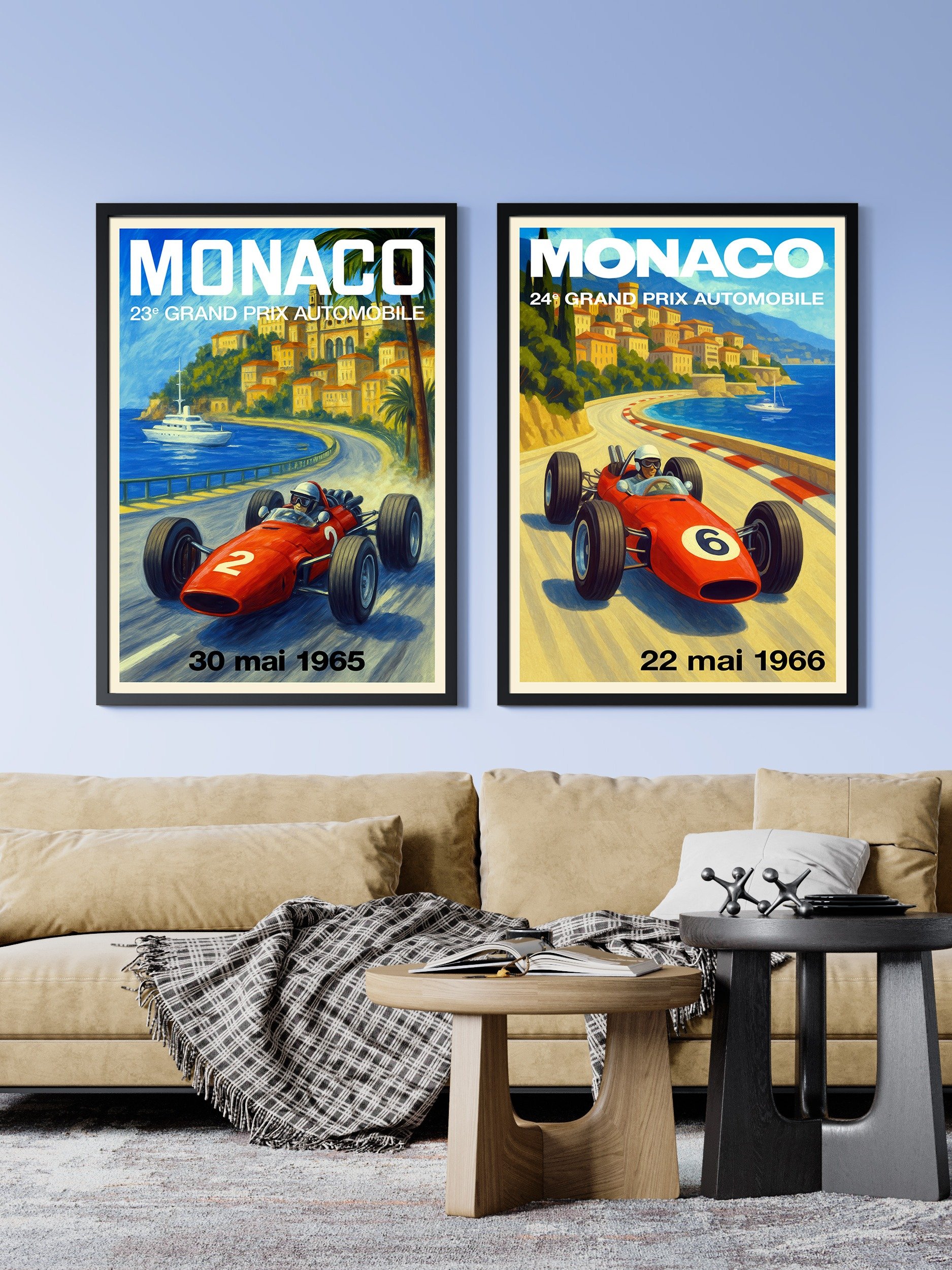Monaco Vintage F1 Grand Prix 1965 Art Poster — Auto Racing Wall Art, Formula 1 Print product image (2)
