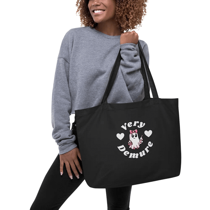 Very Demure Cute Ghost Design Organic Cotton Tote product image (2)