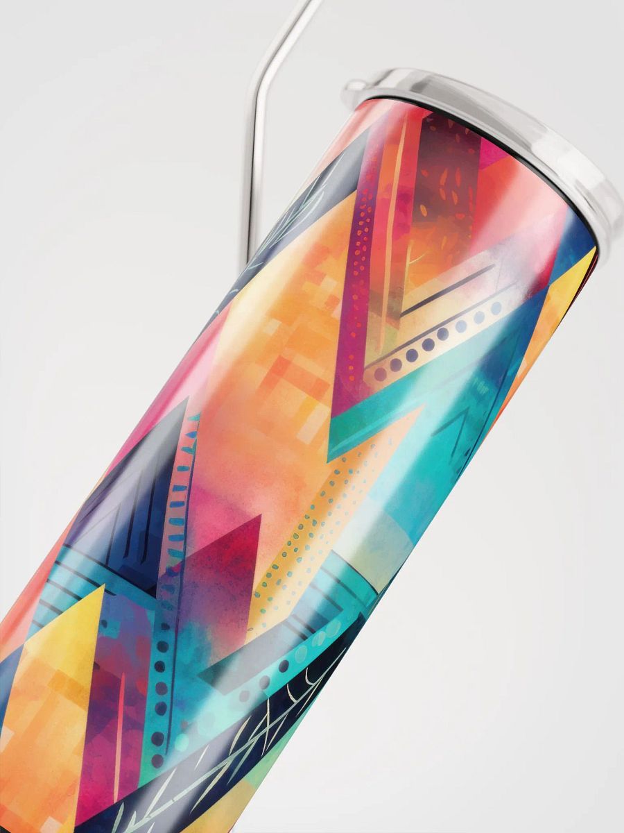 Embrace Boho Chic with our Geometric Stainless Steel Tumbler - Reusable Straw Included product image (5)