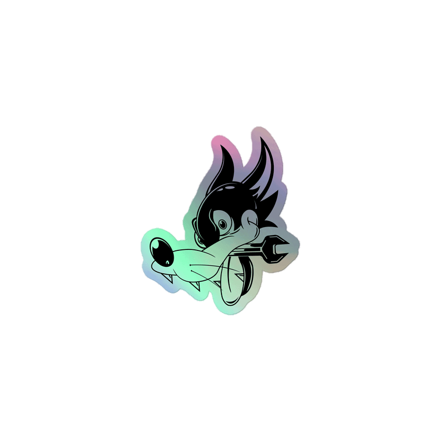Swirl Toon Figure Black & White Holographic Sticker product image (1)