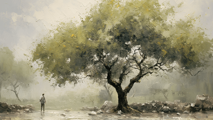 Vintage TV Art Landscape Painting - No Frame, Digital Download product image (1)
