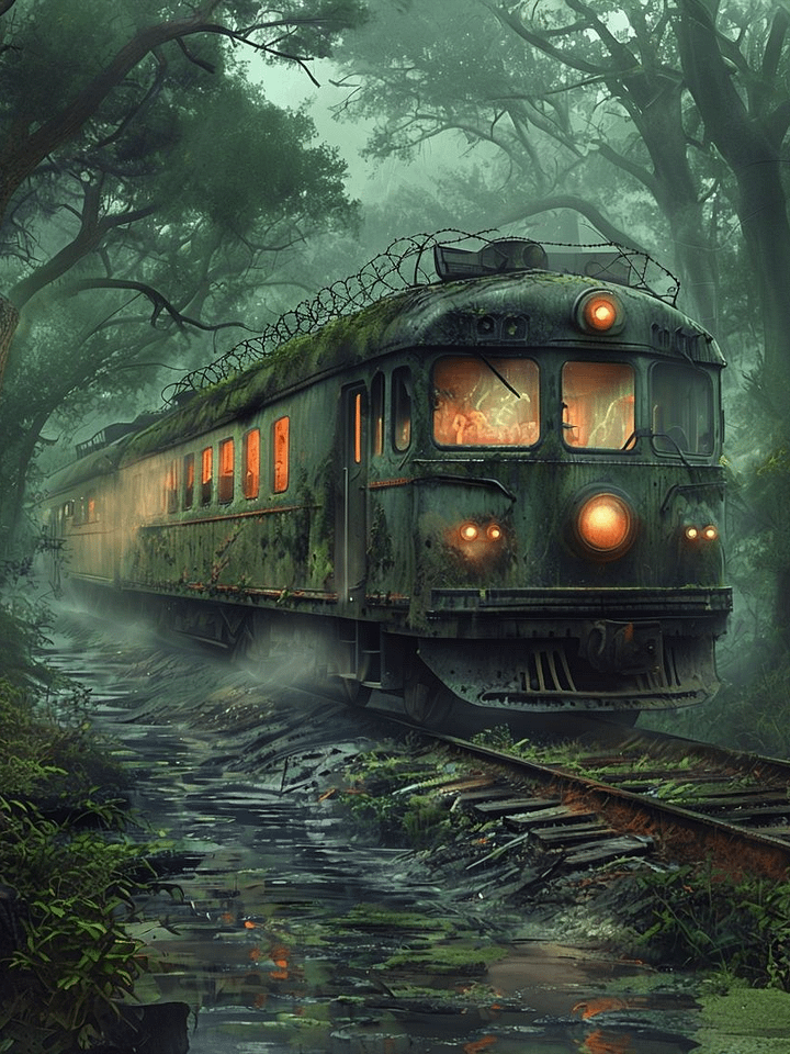 Misty Forest Train Journey Wall Art product image (1)