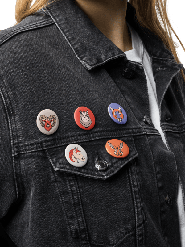 Whimsy Critters - Set of 5 Pin Buttons product image (3)