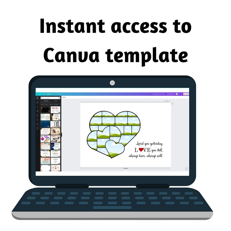 Three Hearts Photo Collage Canva Template product image (3)