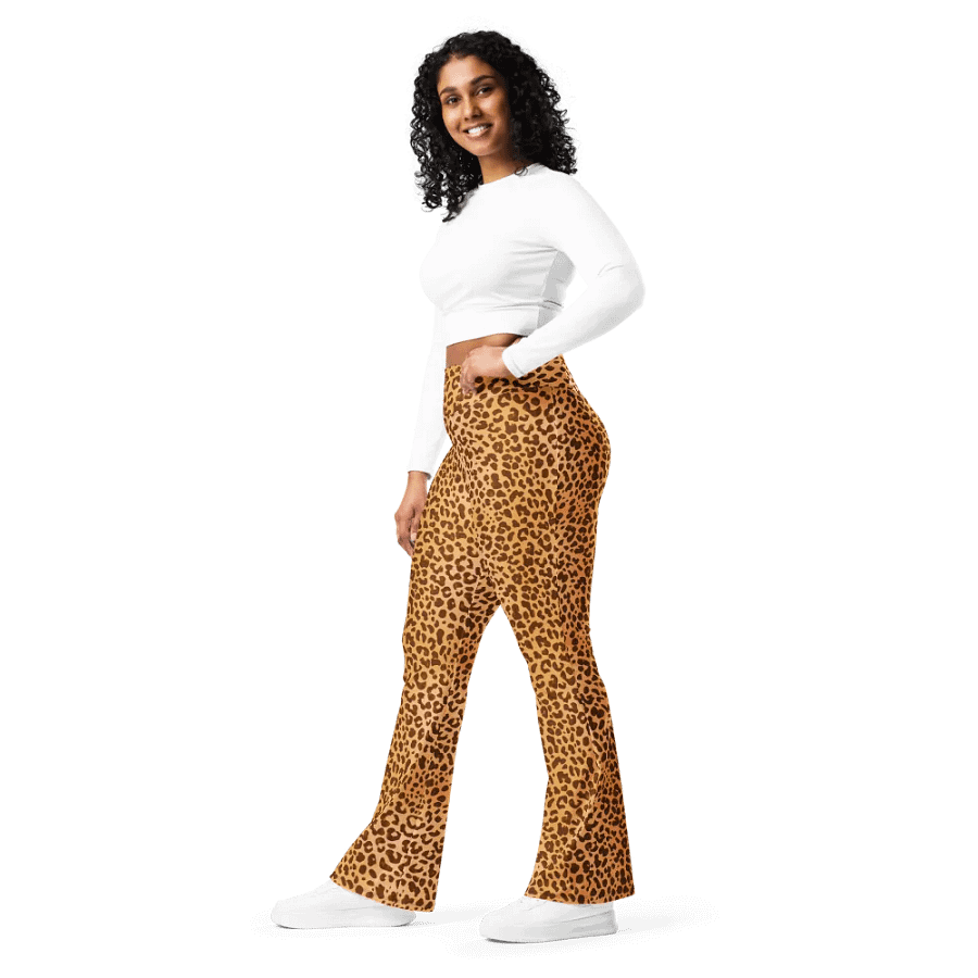 Brown Leopard Print Flare Leggings product image (5)