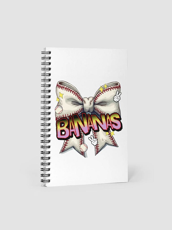 Bananas Bow Baseball Spiral Notebook product image (2)