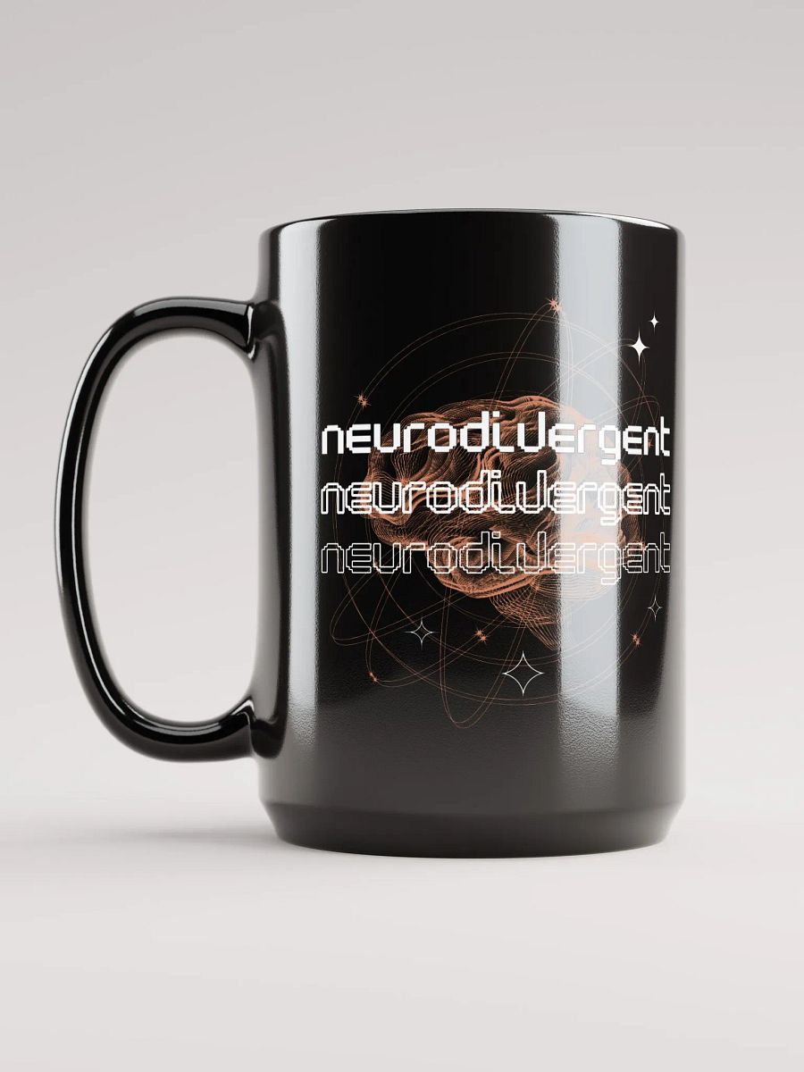 NEURODIVERGENT black glossy mug product image (4)