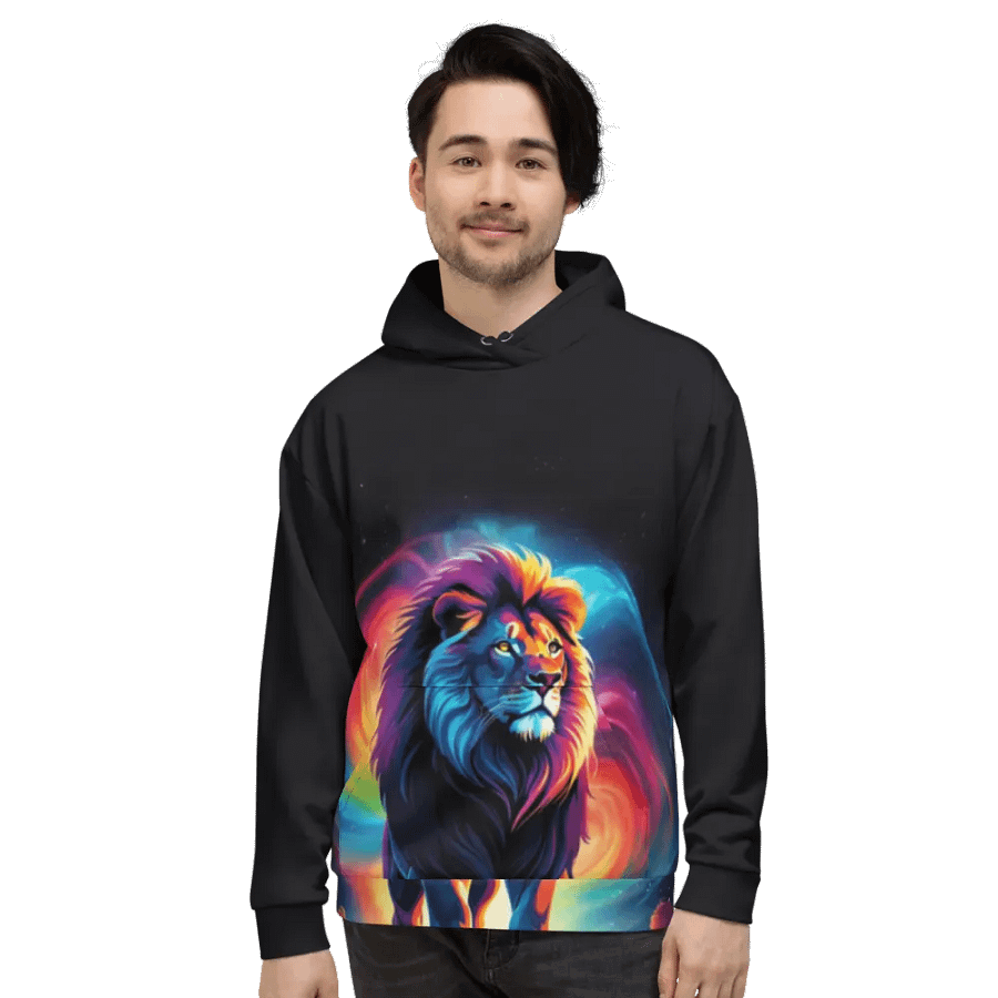 Colorful Lion All Over Print Hoodie product image (5)