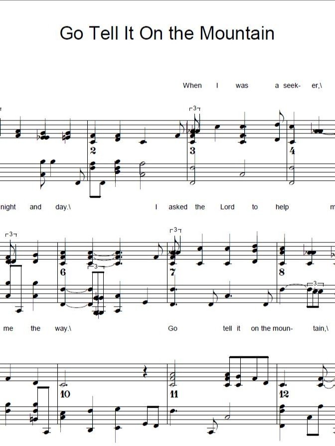 Go Tell It On the Mountain - Christmas - Piano sheet music product image (1)