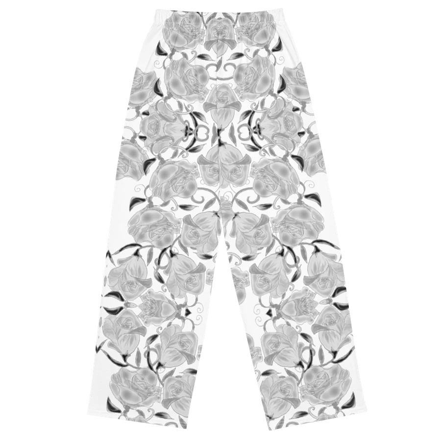 Gray Roses on White Wideleg Pants product image (1)