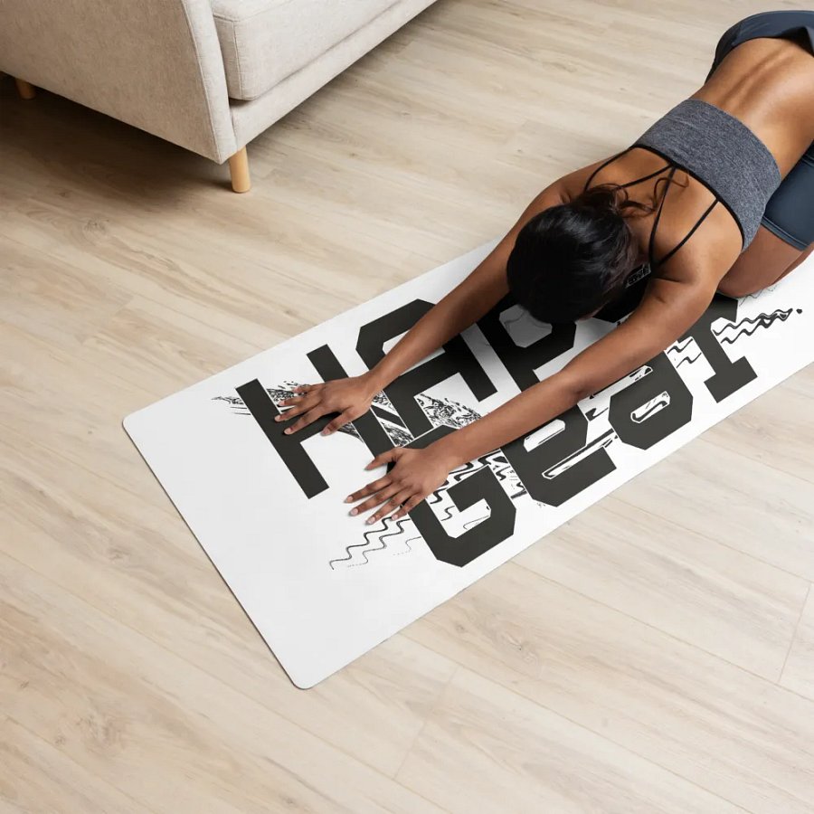 Black HApex Gear Black Logo Yoga Mat by Allcolor product image (12)