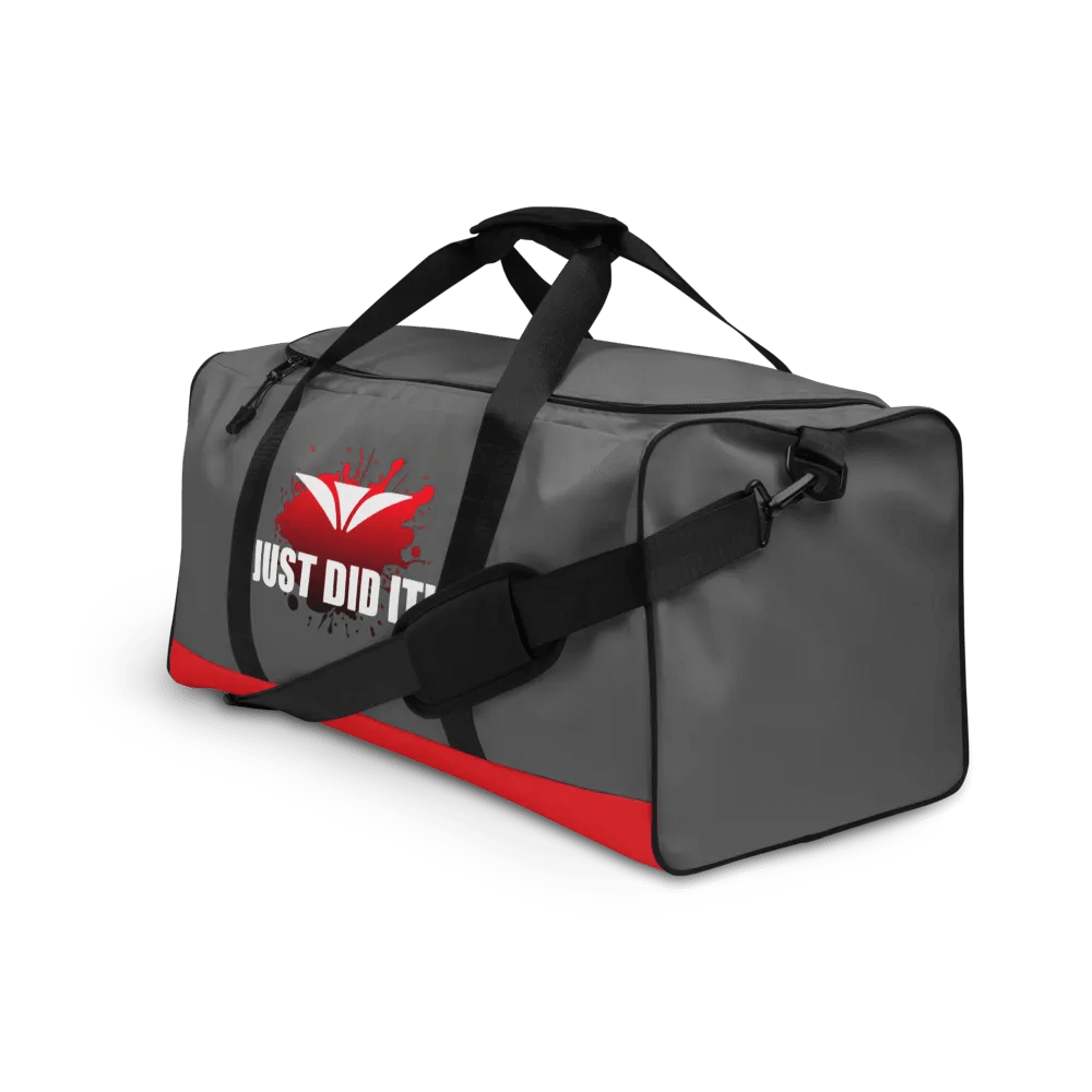 Just Did It! Red Splatter Gray Duffle Bag product image (3)