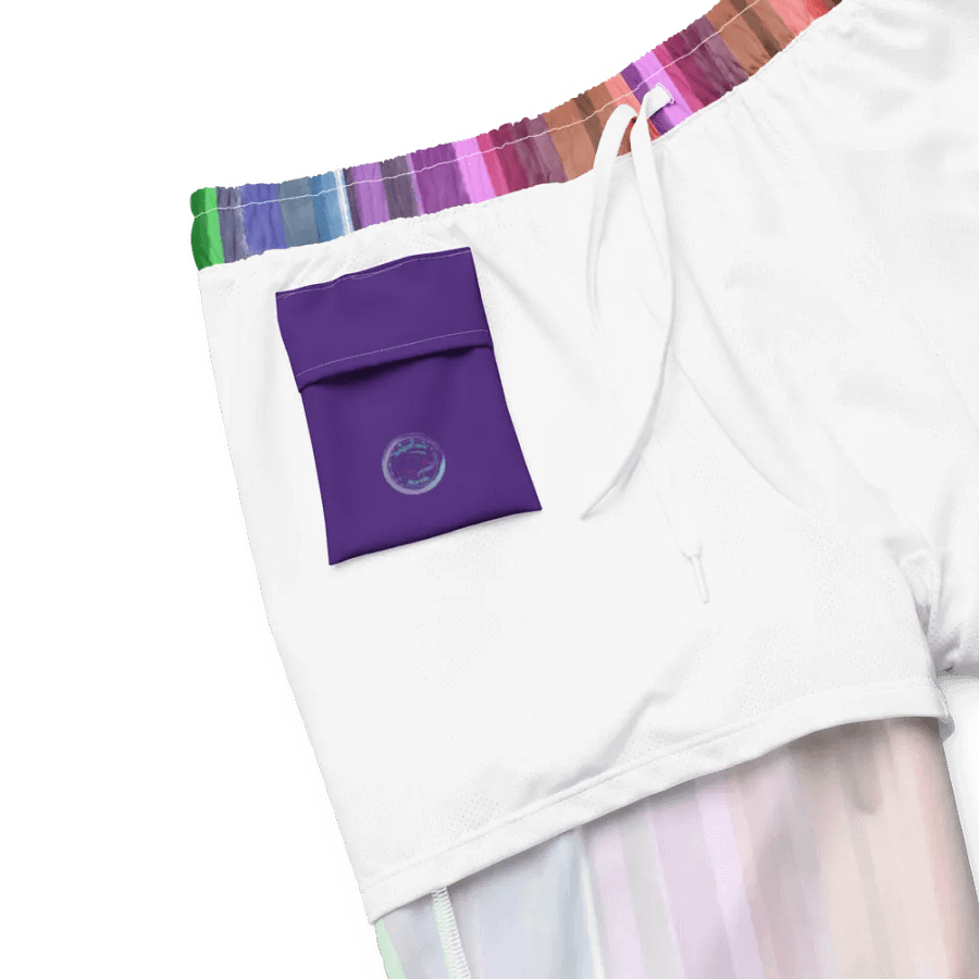 Cool Gouache Striped Men's Swim Trunks product image (6)