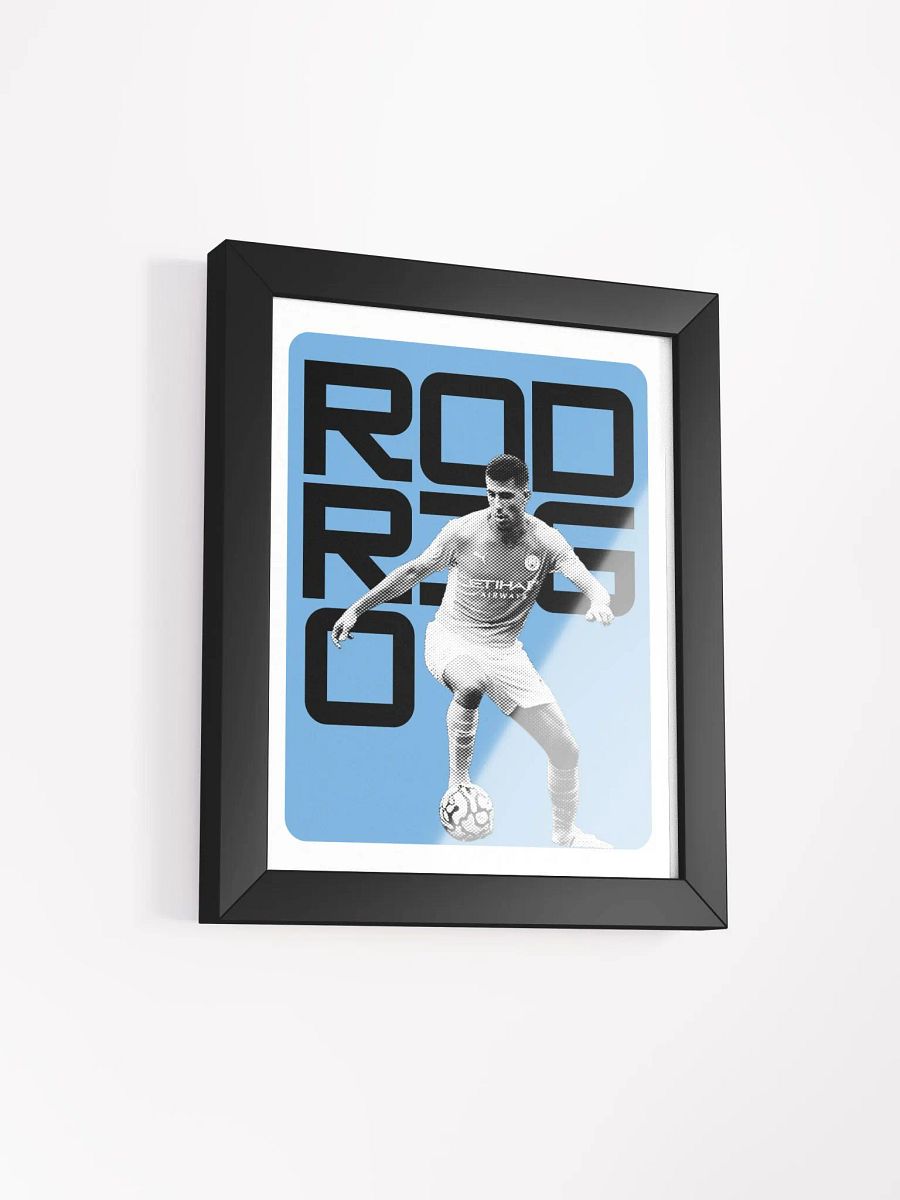 Rodrigo BW Manchester City Name Art Framed Print product image (4)