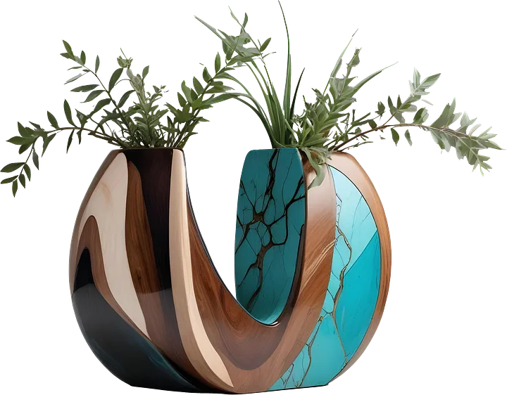 Song of the Waves – Art Deco Vase Arrangement PNG product image (1)