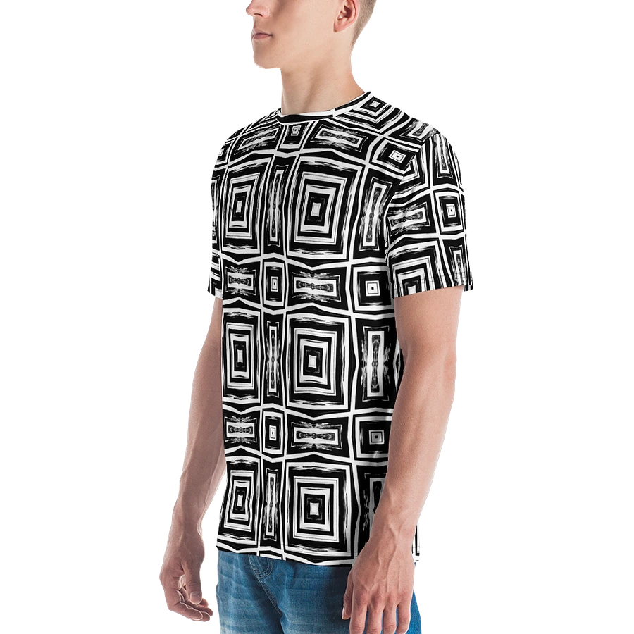 Abstract Monochrome Repeating Pattern Men's Crewneck T Shirt product image (9)
