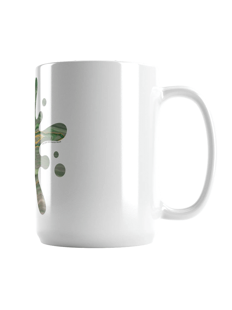 Acrylic Painting Splatter Mug w/Greens & Gold