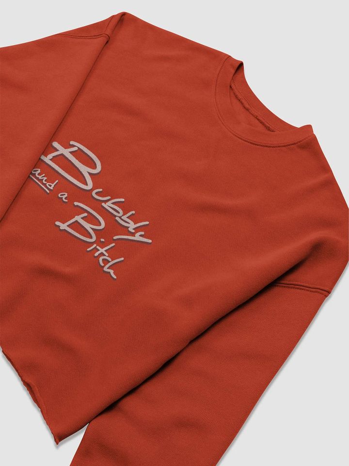 Bubbly and a B*tch (blush shadow design) women's fleece crop sweatshirt product image (2)