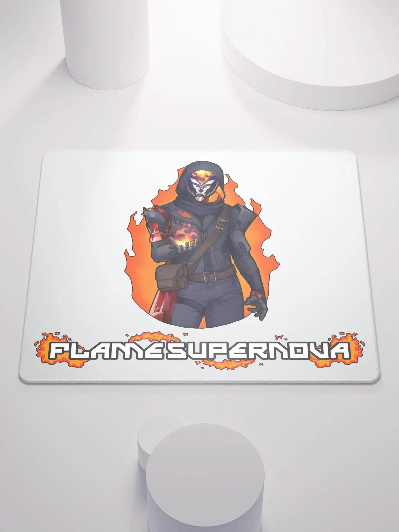 Flame Supernova Gaming Mousepad (White) product image (1)
