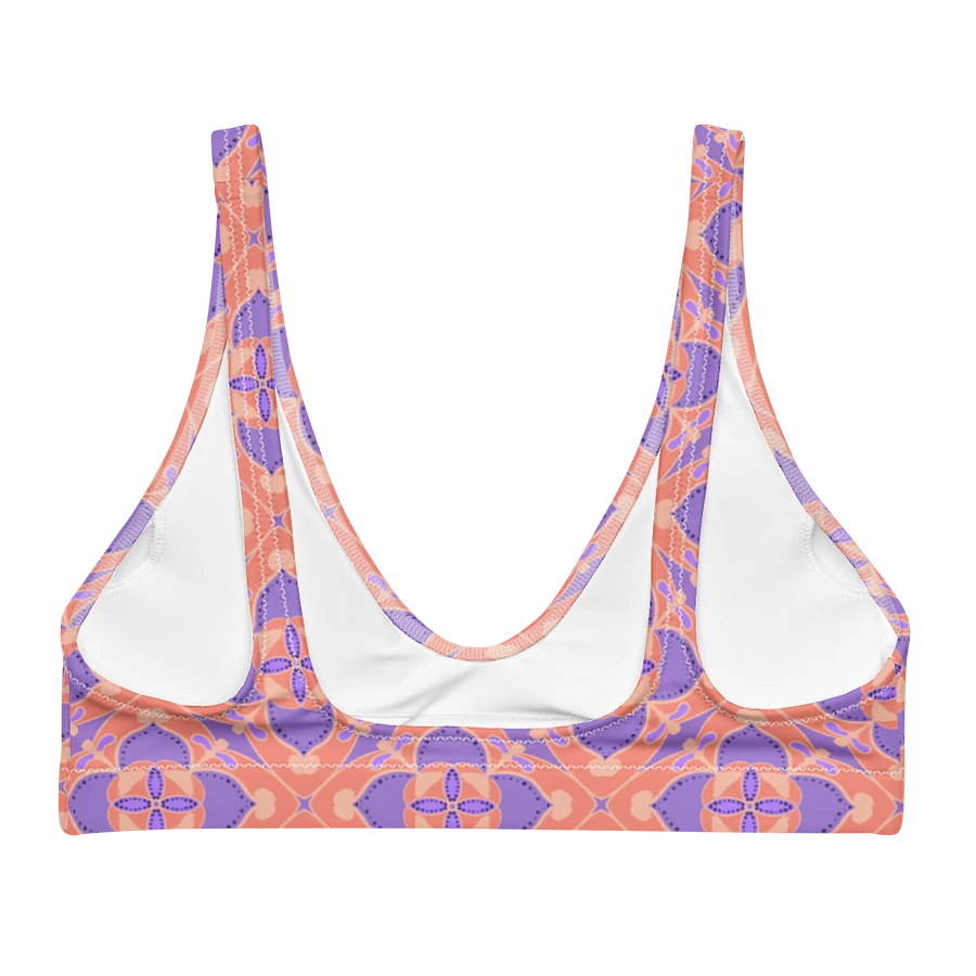 Pastel Orange and Mauve Pattern Padded Bikini Top product image (2)