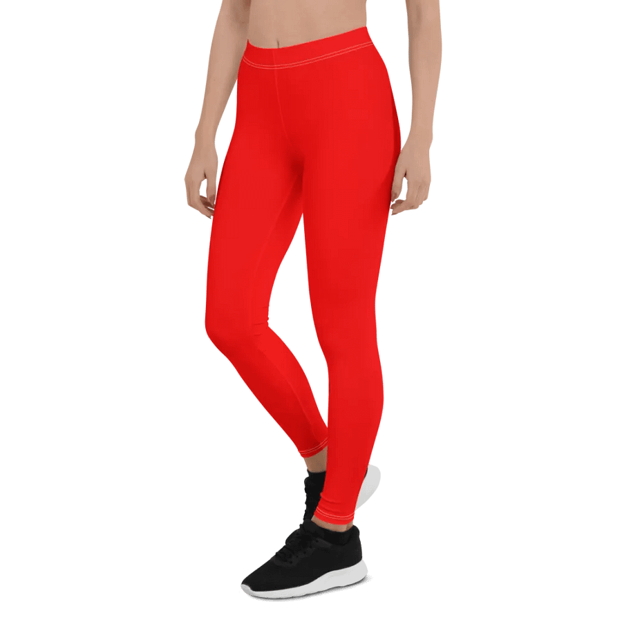 Plain Color Red Leggings product image (3)