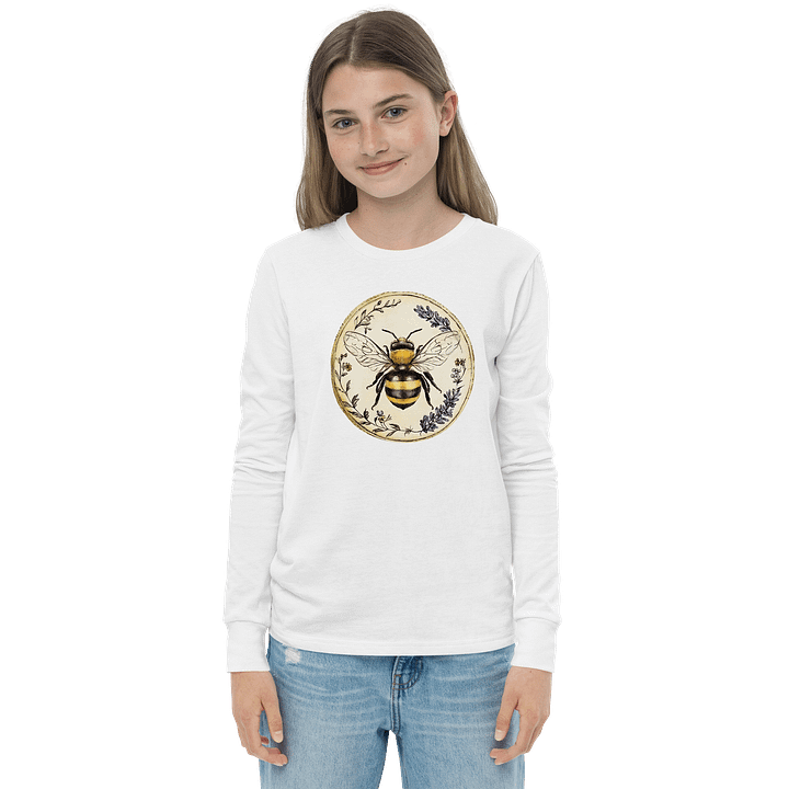 Buzzing Bee Youth Long Sleeve Tee product image (1)