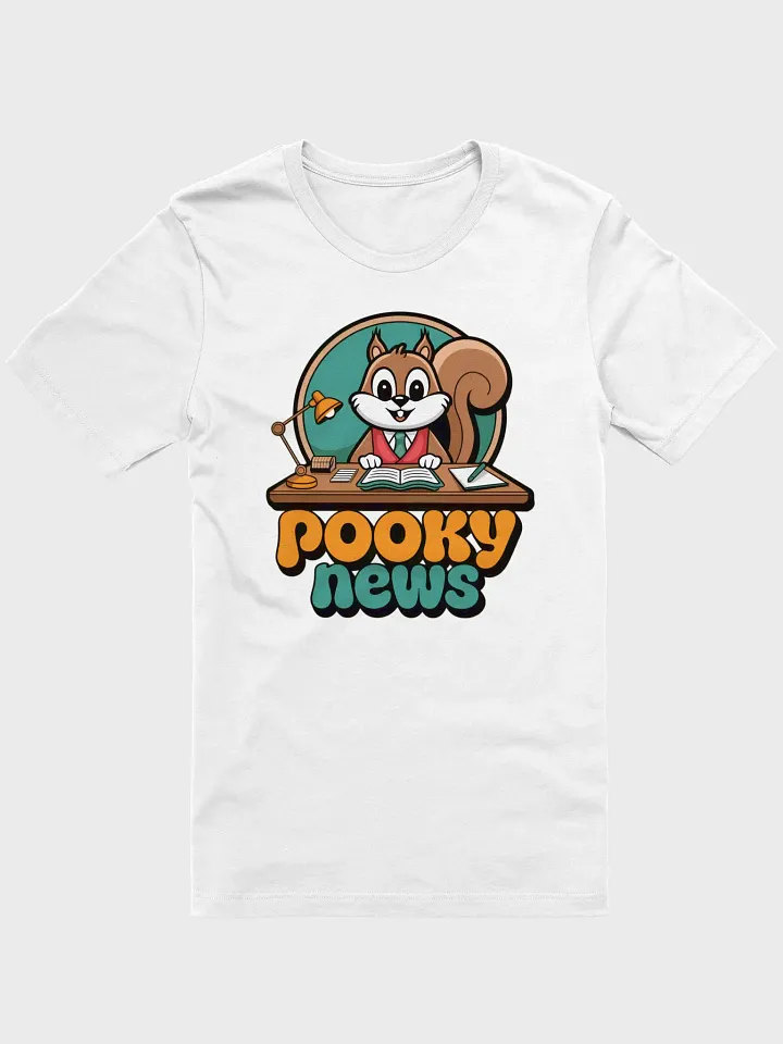 Super Soft and Flattering Tee: Pooky News, retro, desk, greens and neutrals product image (1)