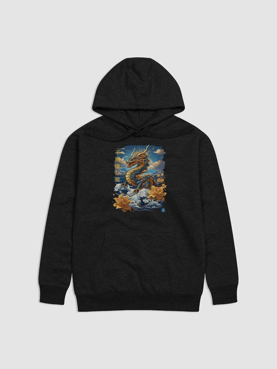 Retro Gold Asian Dragon Rising from Sea Unisex Hoodie product image (4)