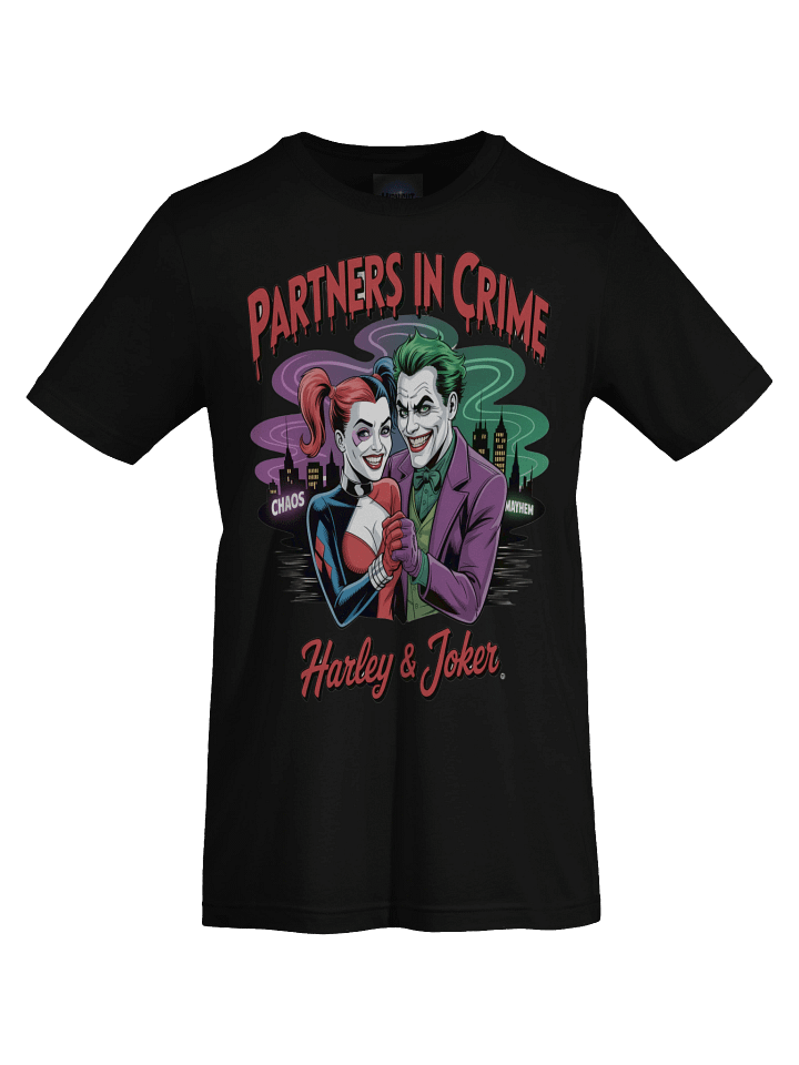 Partners in Crime: Harley Quinn and Joker's Chaos Mayhem Graphic Tee product image (1)