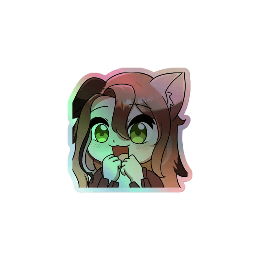 happy emote holographic sticker product image (1)