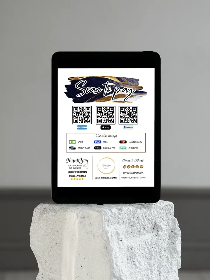 Aurelia - Scan To Pay QR Code Sign Template product image (2)