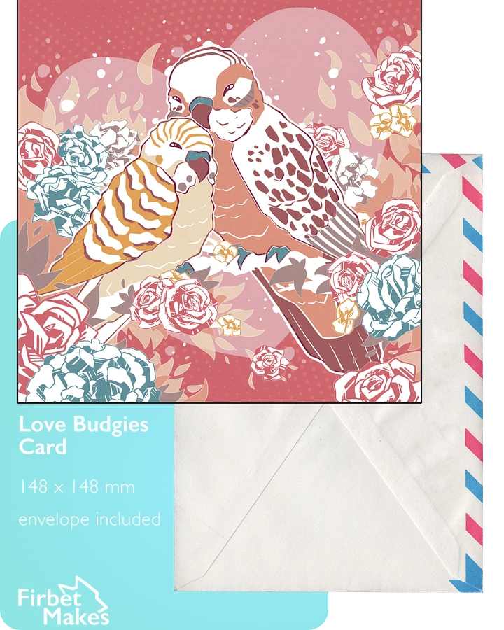 Budgie Love Valentines Card product image (1)