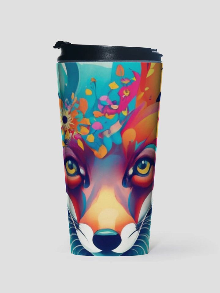 Pretty Floral Fox Face Travel Mug product image (1)