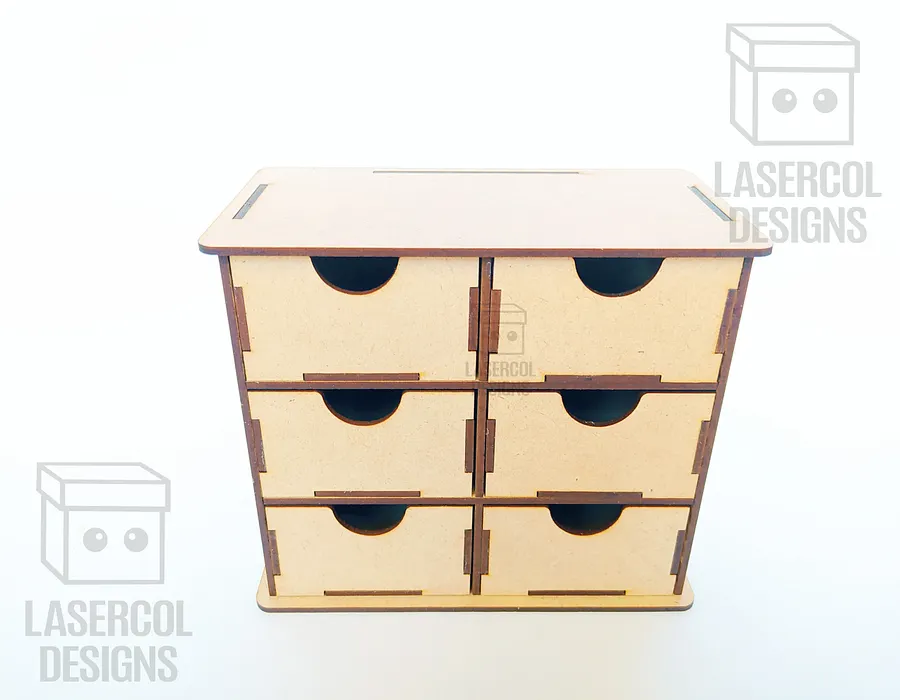6 Drawers Desk Organizer - Laser Cut Files product image (5)