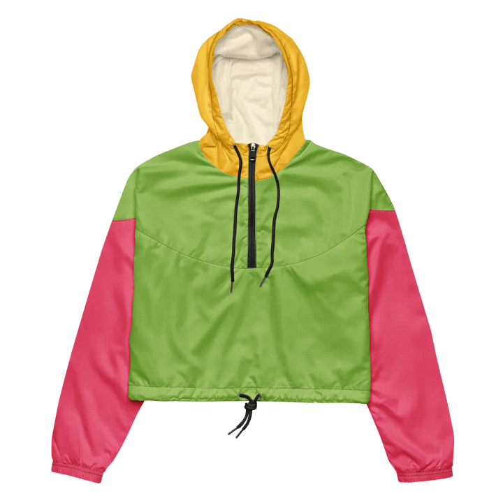 Lime/Pink/Yellow Women’s Cropped Windbreaker product image (2)